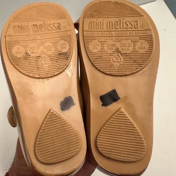 Mini Melissa Rose Gold Bow Peep Toe Mary Janes Toddler Shoe Size US 7 - EU 22/23 - Picture 10 of 10